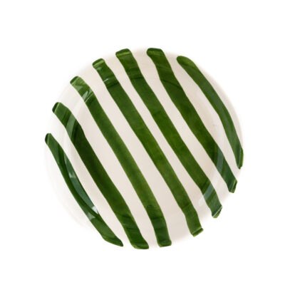 Val Pottery Festive Fusilli	Green stripes