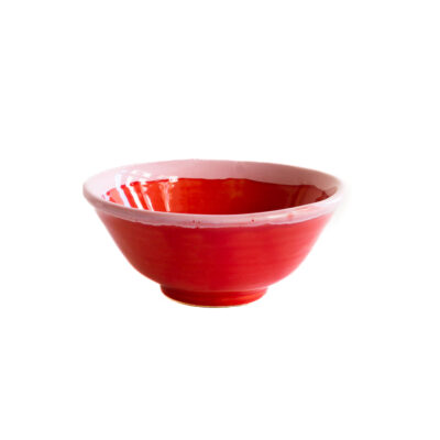 Val Pottery Bowl Inez Red & Pink