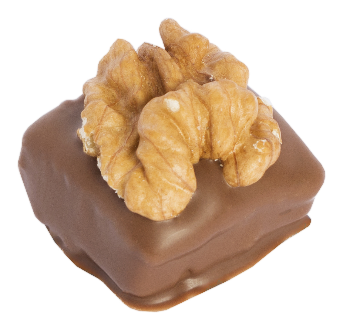 Praline Durance – marsepein met walnoot versierd